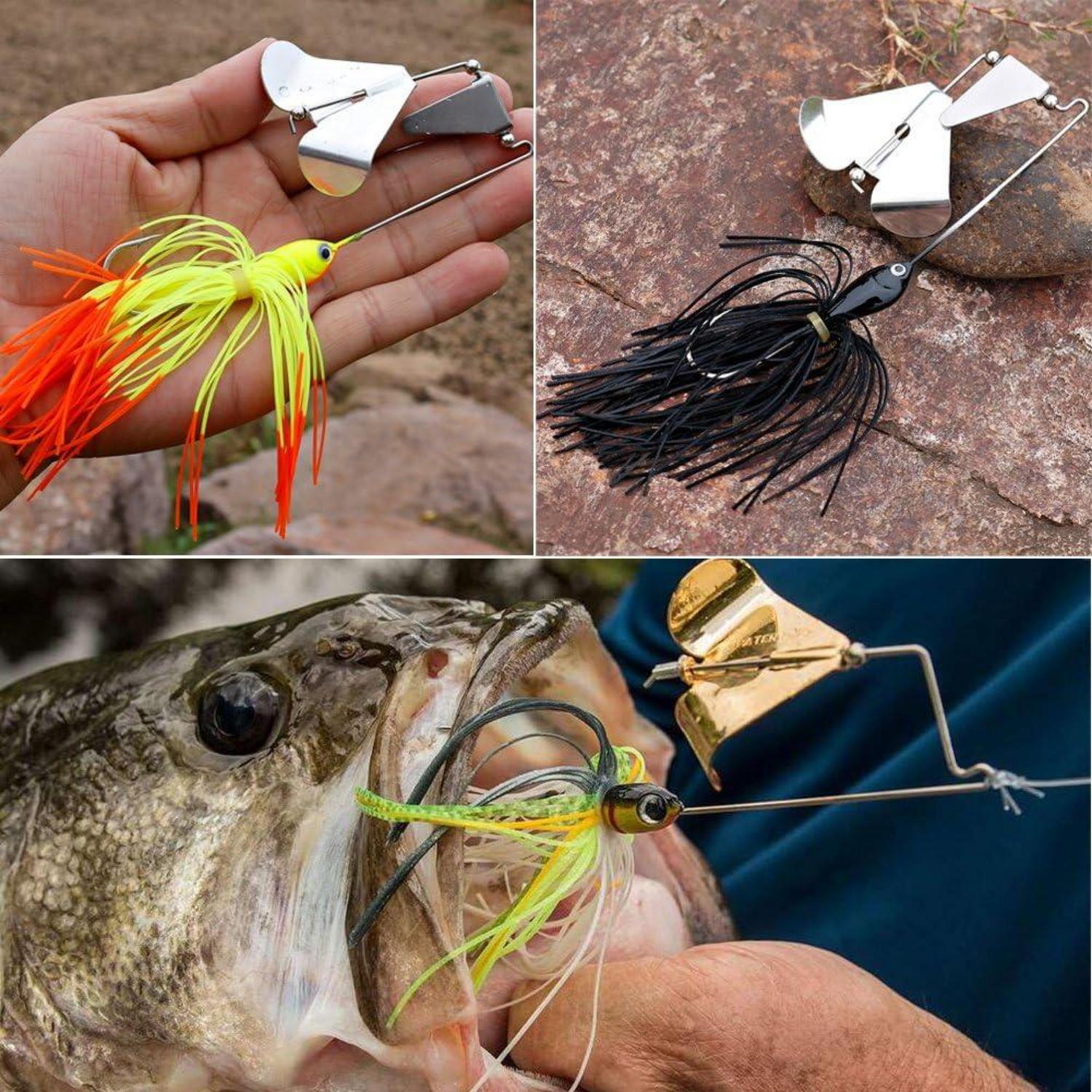 Buzzbait Spinnerbait Topwater 4tlg Barsch Hecht Angelköder
