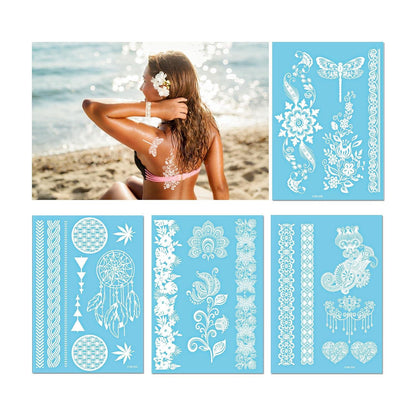 Temporäre Tattoos Körperkunst Wasserdicht Mädchen Frauen Urlaub (12