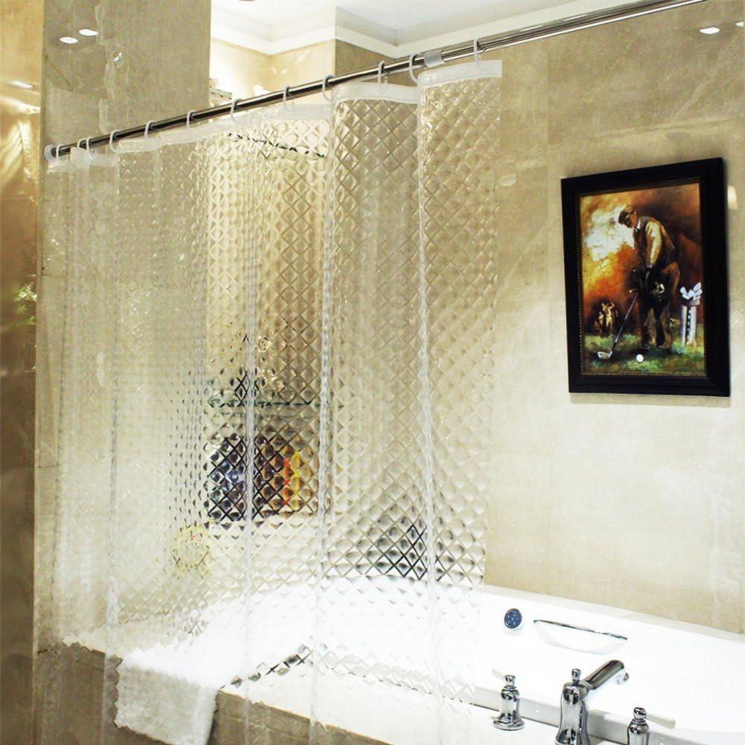 Duschvorhang 3D Rhombus Transparent Eva Wasserdicht Anti Schimmel