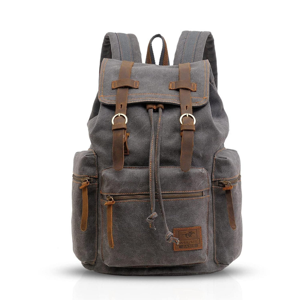 Leinwand Rucksack 15.6 Zoll Laptop Daypack Grau