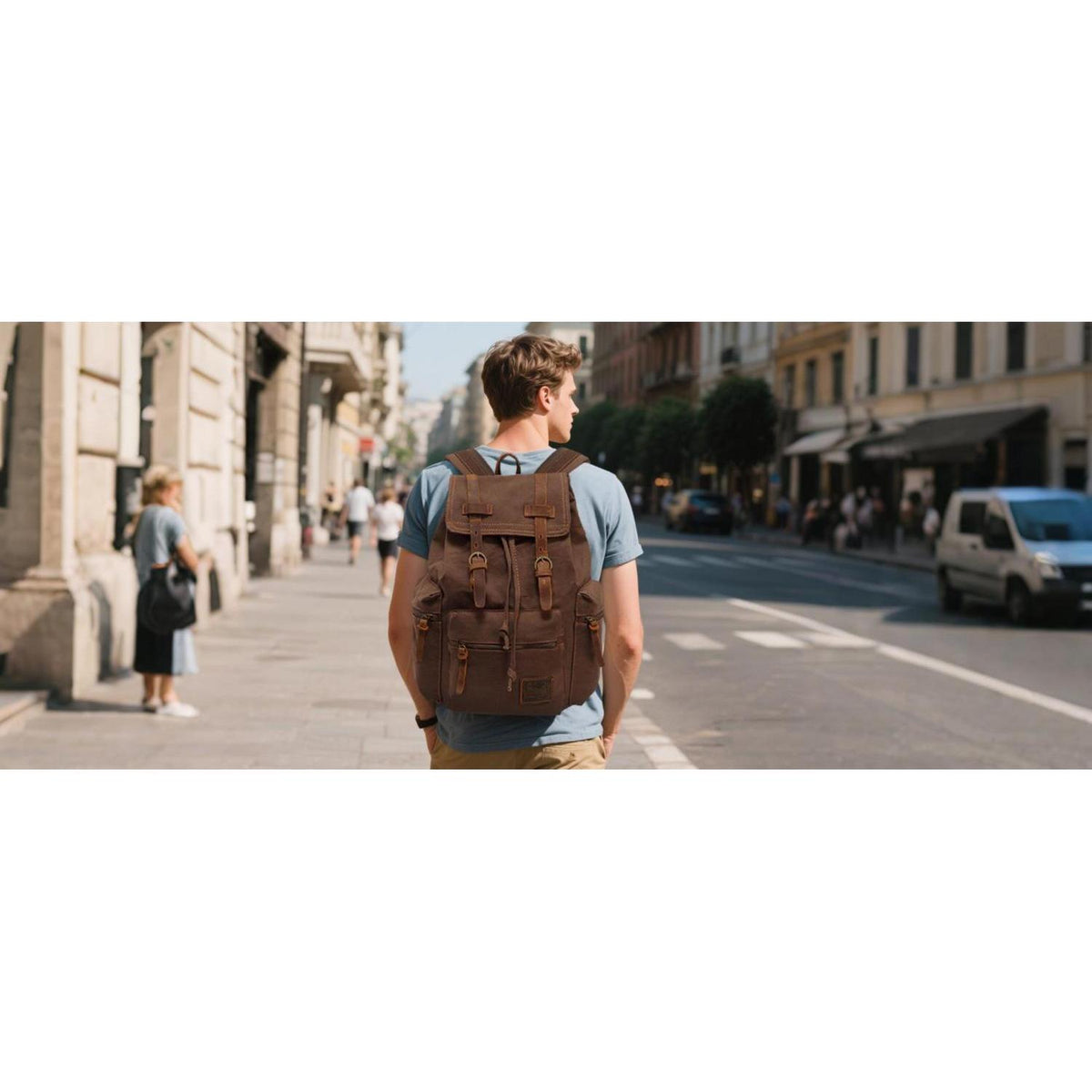 Leinwand Rucksack 15.6 Zoll – Daypack für Reisen & Alltag