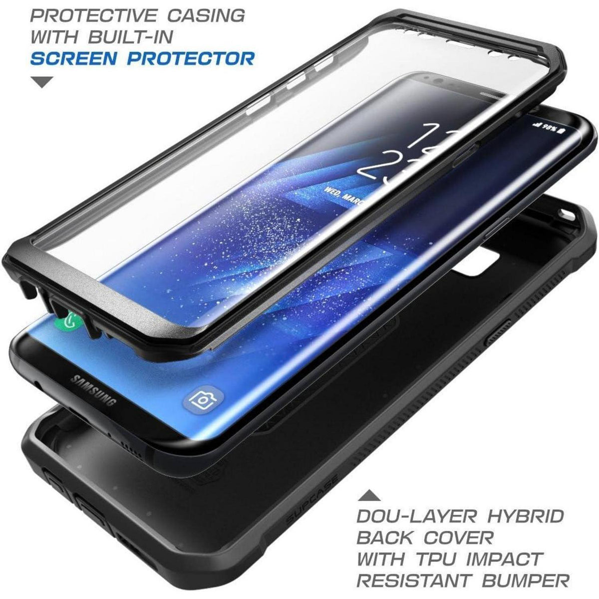 Schutzhülle für Samsung Galaxy S8 mit Gürtelclip & Displayschutz