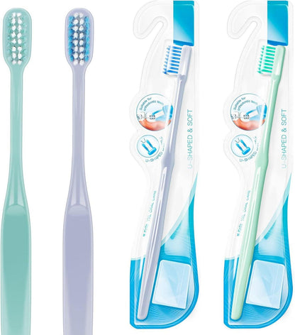 Kieferorthopädische Zahnbürste U-förmiger weicher Bürstenkopf 4er Pack