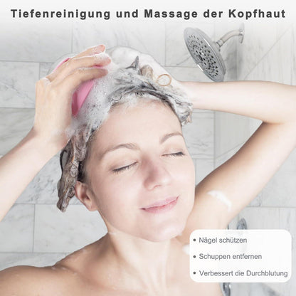 Kopfhaut Massagebürste Shampoo Haarbürste für Peeling und Kopfmassage, Rosa