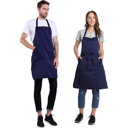 Verstellbare Kochschürze mit Tasche – Marineblau, XL