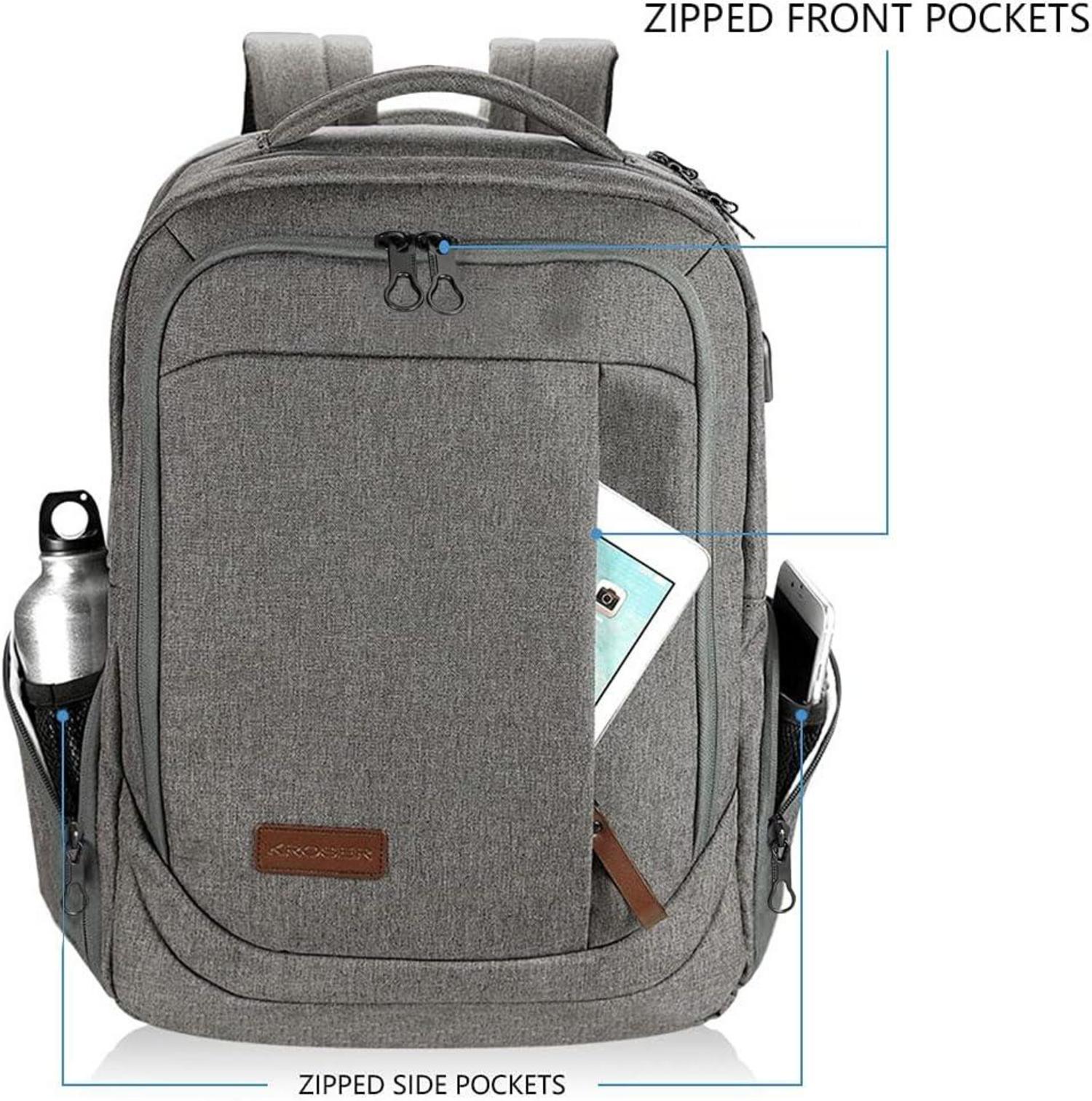 KROSER Laptop Rucksack 17,3 Zoll Handgepäck USB
