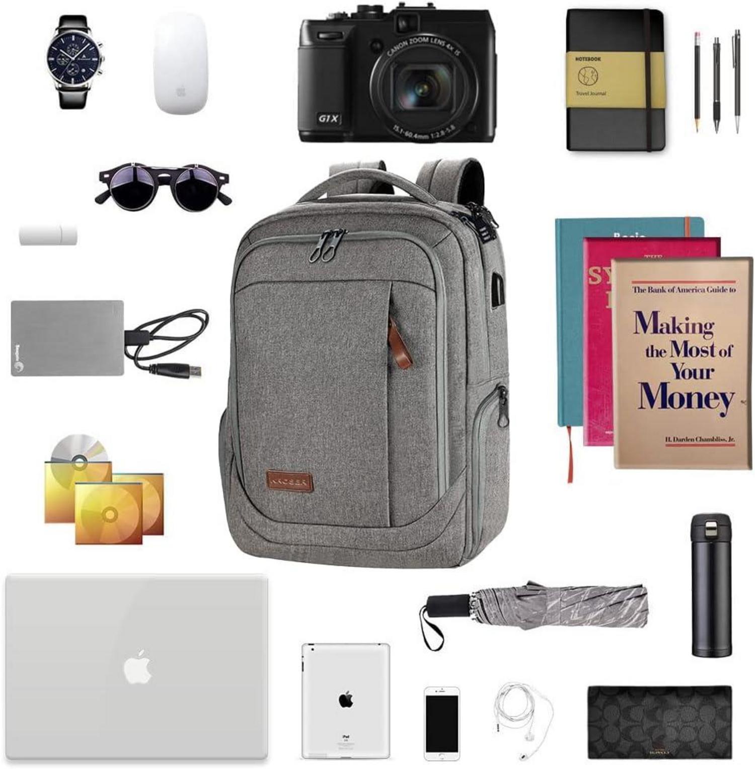 KROSER Laptop Rucksack 17,3 Zoll Wasserabweisend USB Anschluss
