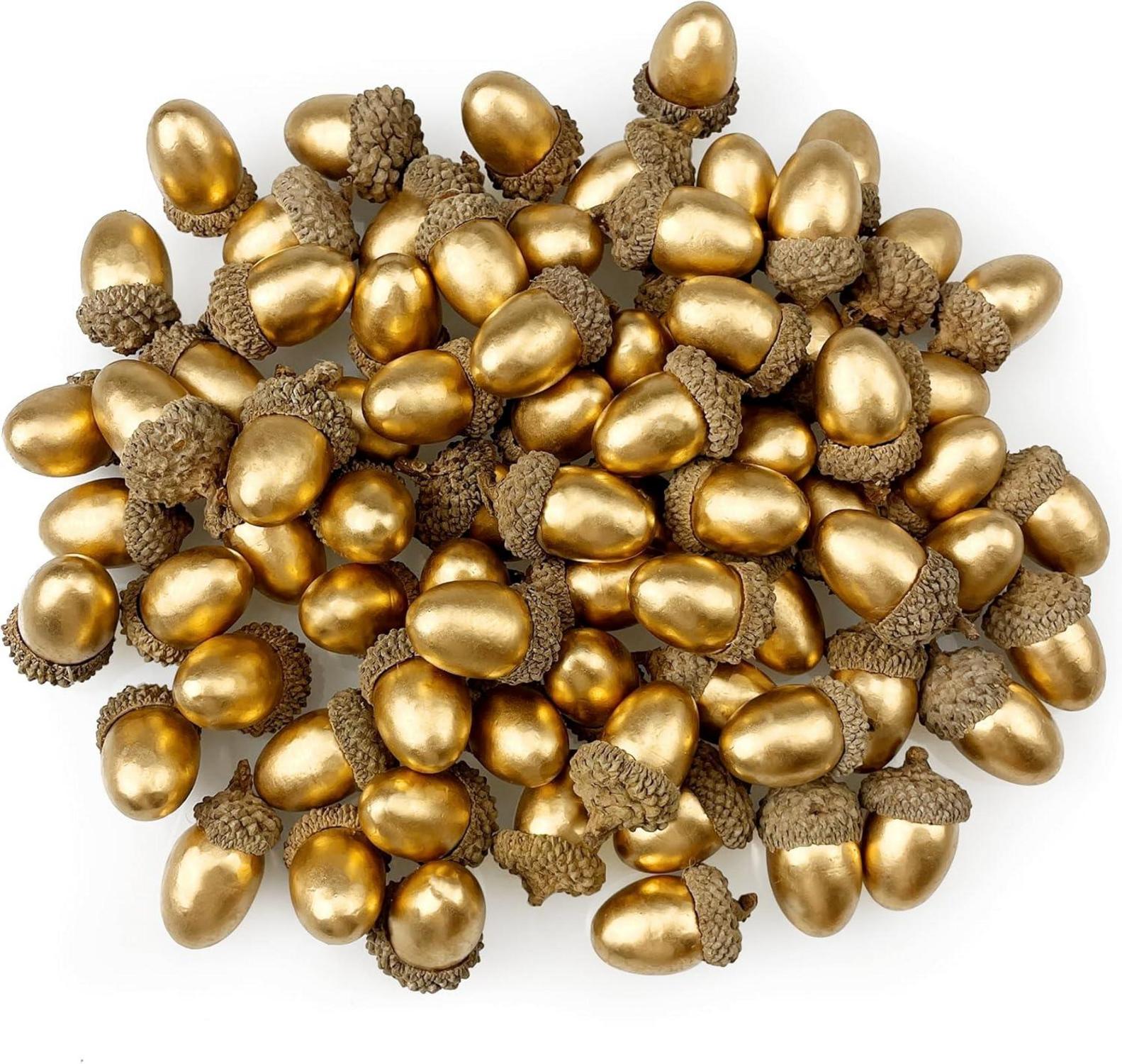 Künstliche Eicheln Goldene Eichel 50er Set für Haus Küche