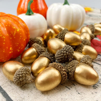 Künstliche Goldene Eicheln für Dekoration, Haus, Küche, Weihnachten - 50 Stück