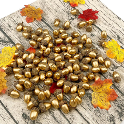 50 Stück Künstliche Eicheln Goldene Eicheln natürliche Eichelkappe