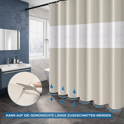 Duschvorhang Beige 180x200 cm Anti-schimmel Wasserdicht Badezimmer Vorhang
