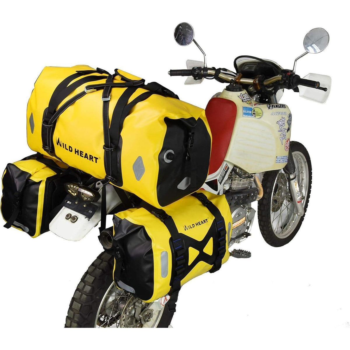 Wasserdichte Motorrad Satteltasche 50L Gelb mit Reflektoren