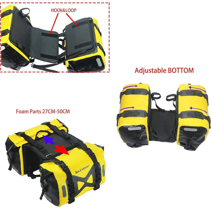 Wasserdichte Motorrad Satteltasche 50L Gelb mit Reflektoren