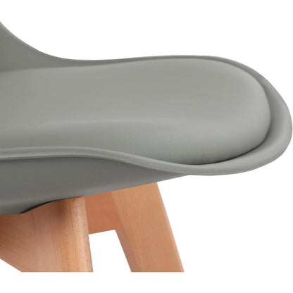2 Esszimmerstühle Grau, Buche Holzbeine, Retro Design