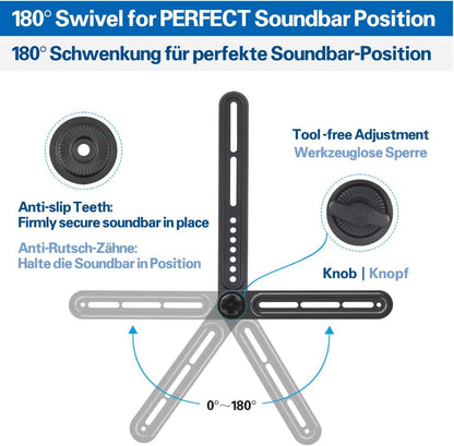 Universal Soundbar Halterung für TV bis 6.8kg, Abnehmbare