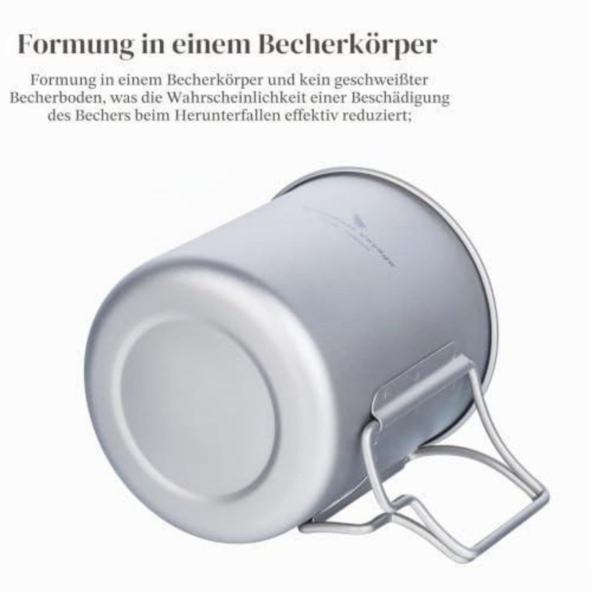 Titan Becher mit Deckel & Griff – Camping Tasse für Outdoor & Picknick