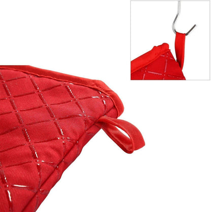 Anti-Rutsch Ofenhandschuhe Silikon Grill BBQ Handschuhe bis 240°C rot
