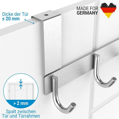 Türhakenleiste Edelstahl 304 Abnehmbar 8 Haken Türhänger Ohne Bohren