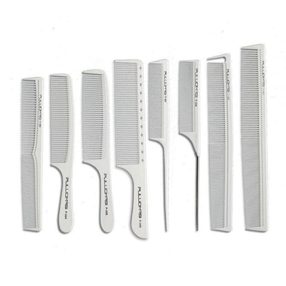 Professioneller weißer Friseur Carbon Kamm Set für