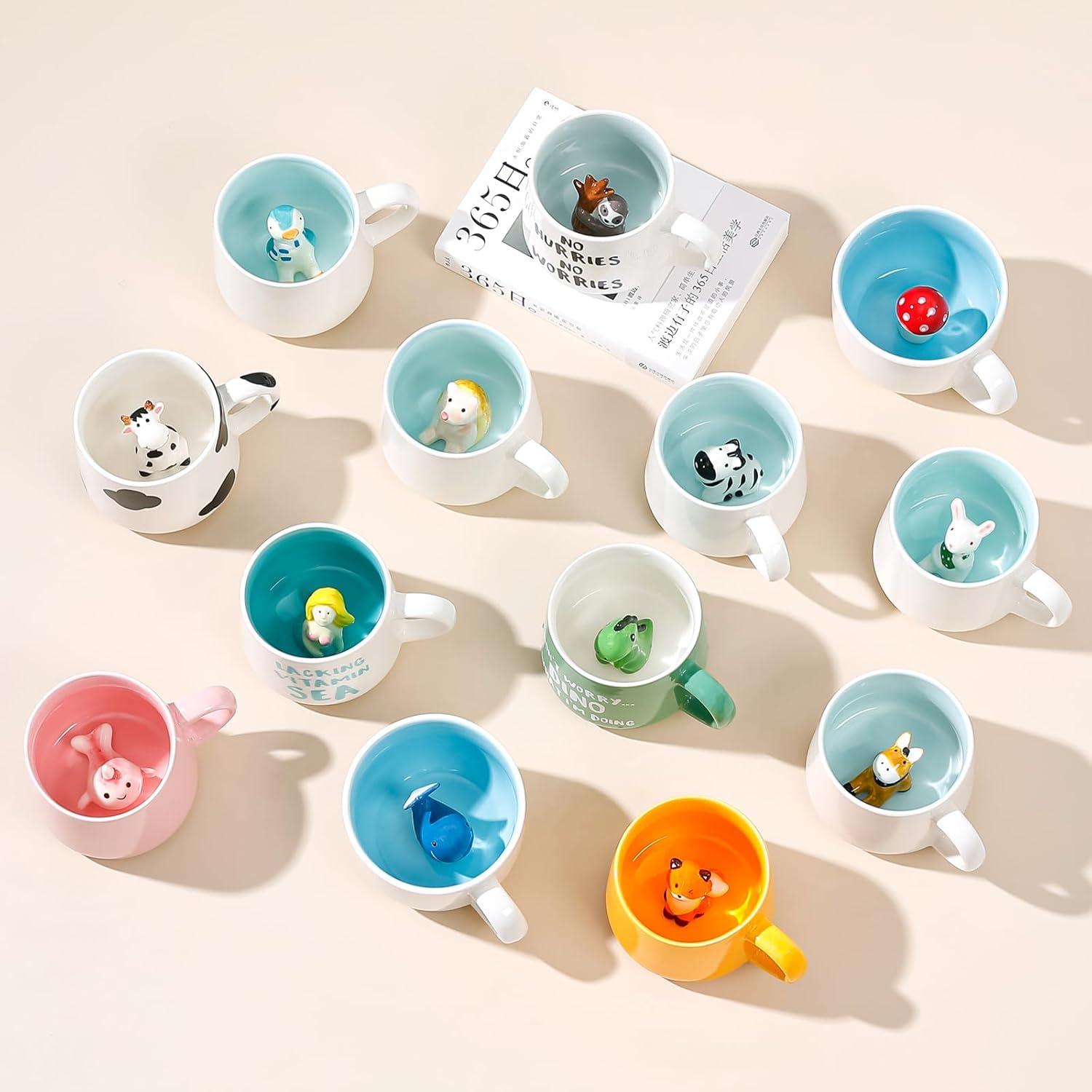 Tier Keramik Becher 3D Morgen-Schale Geschenk Hochzeit Vatertag 230ml