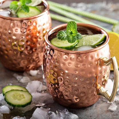 Moscow Mule Kupfer Becher Set 2 Stk 19.5 Oz Cocktail Bar Party Geschenk