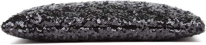 Mini Pailletten Clutch für Damen Schwarz Umhängetasche