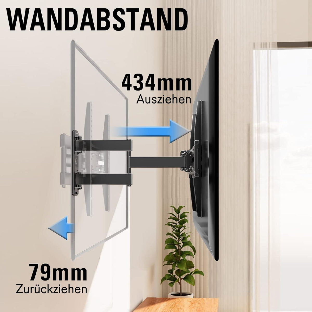 TV Wandhalterung schwenkbar neigbar ausziehbar 26-60 Zoll VESA 400x400mm