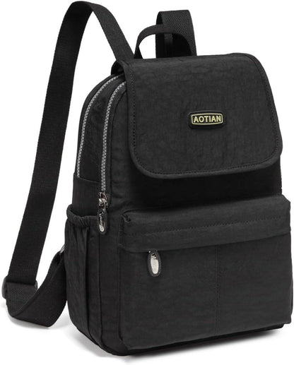 Leichter Schwarz Nylon Damen Rucksack 10 Liter