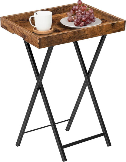Beistelltisch mit Tablett klappbar abnehmbares Holztablett