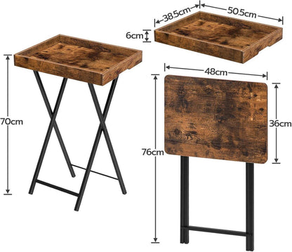Beistelltisch mit Tablett klappbar abnehmbares Holztablett
