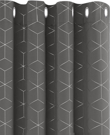 Schattierungs-Vorhänge Blickdicht 138x117 cm Hellgrau 2er Set