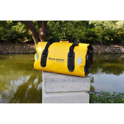 Wasserdichte Motorradtasche 55L/66L/77L Gelb mit Roll-Top Verschluss
