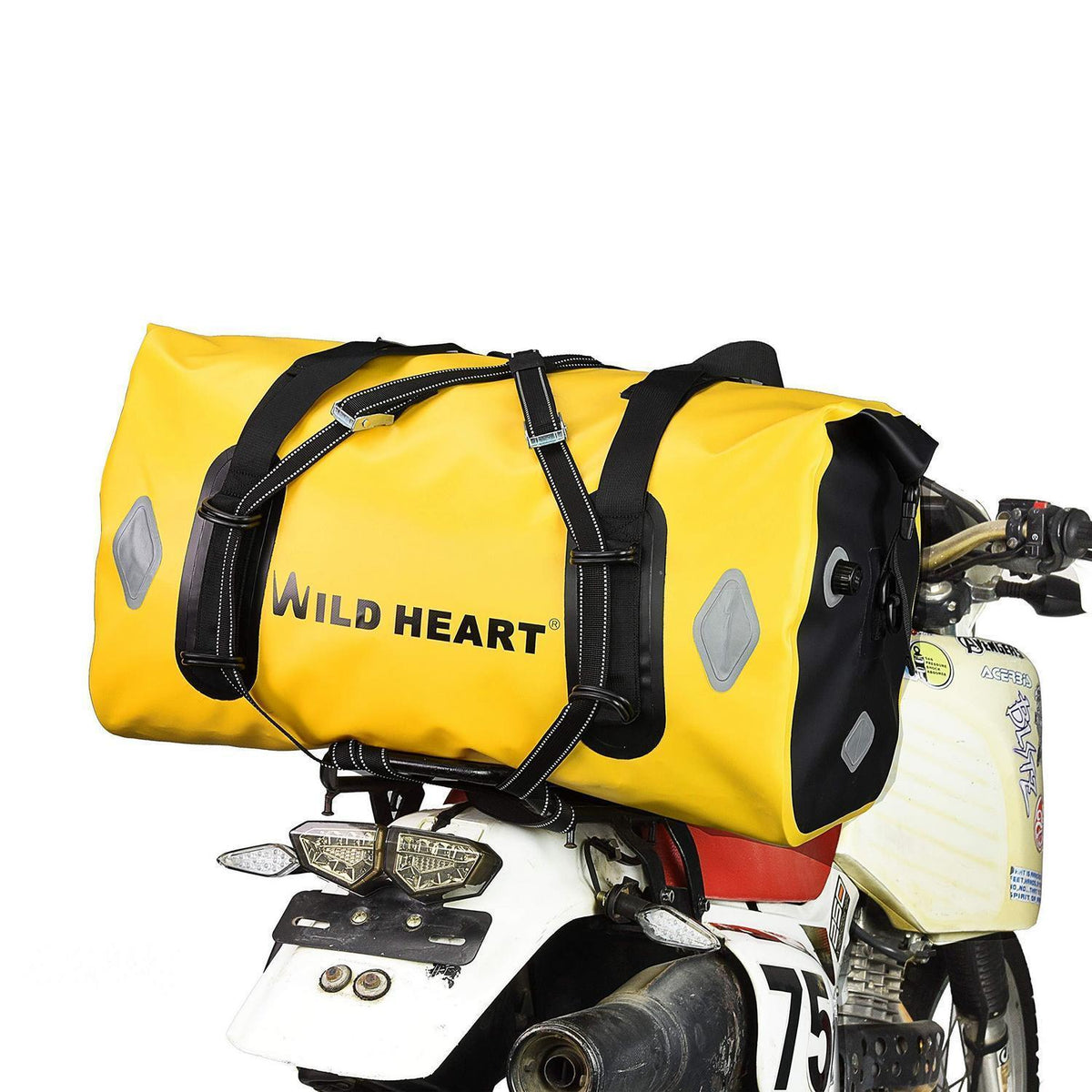 Wasserdichte Motorradtasche 55L/66L/77L Gelb mit Reflektoren