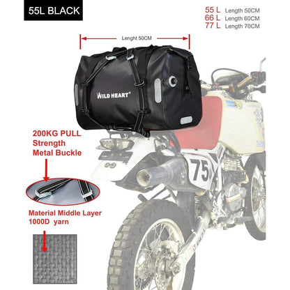 Wasserdichte Motorradtasche 55L/66L/77L – Robust & Vielseitig