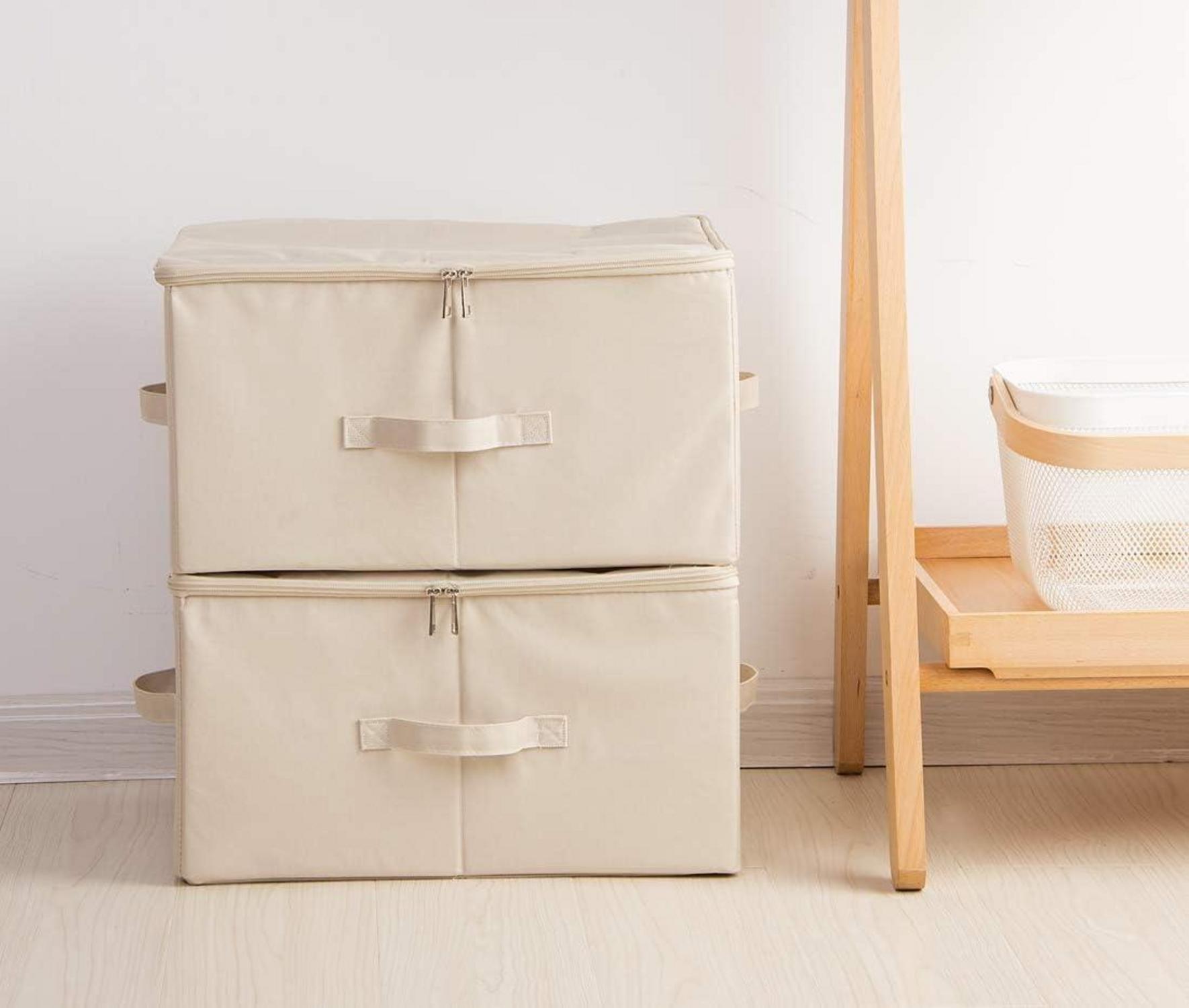 iwill CREATE PRO Aufbewahrungsbehälter mit Deckel, Beige - 2er-Set