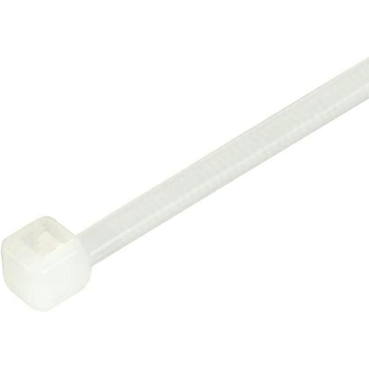 100 Kabelbinder 150mm, Weiß/Transparent, 18,2 kg Zugfestigkeit
