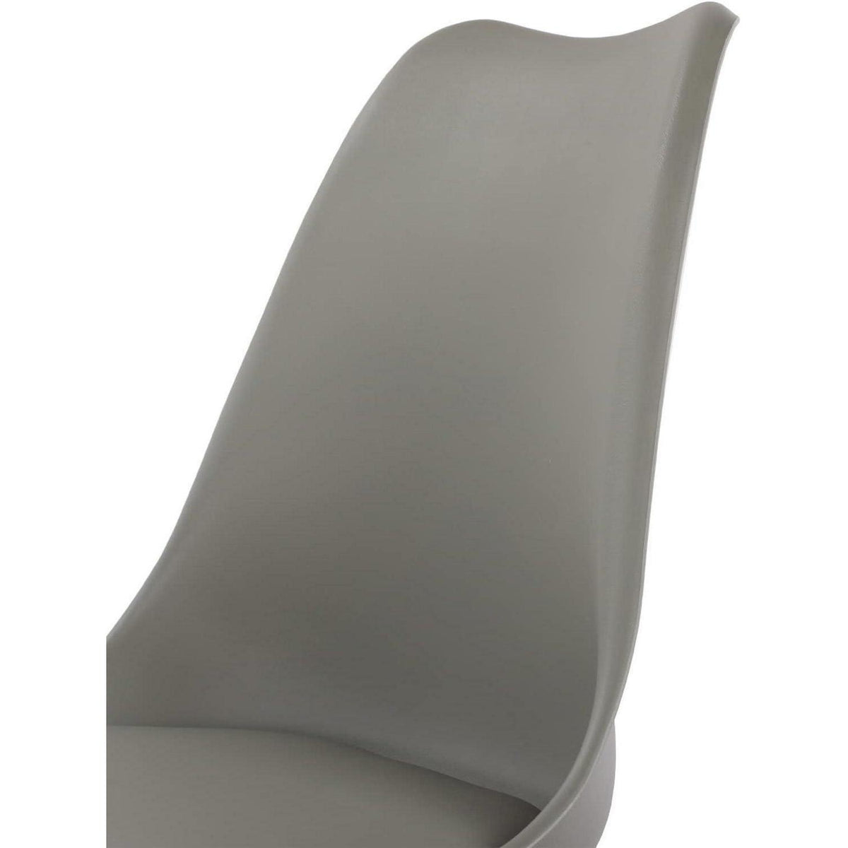 Esszimmerstuhl Tulpenstuhl Grau, 2er Set mit Holzbeinen