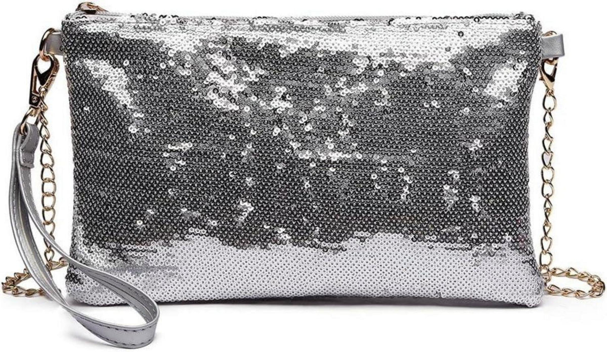 Pailletten Clutch Umhängetasche Damen Party Schultertasche