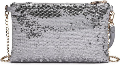 Pailletten Clutch Umhängetasche Damen Party Schultertasche