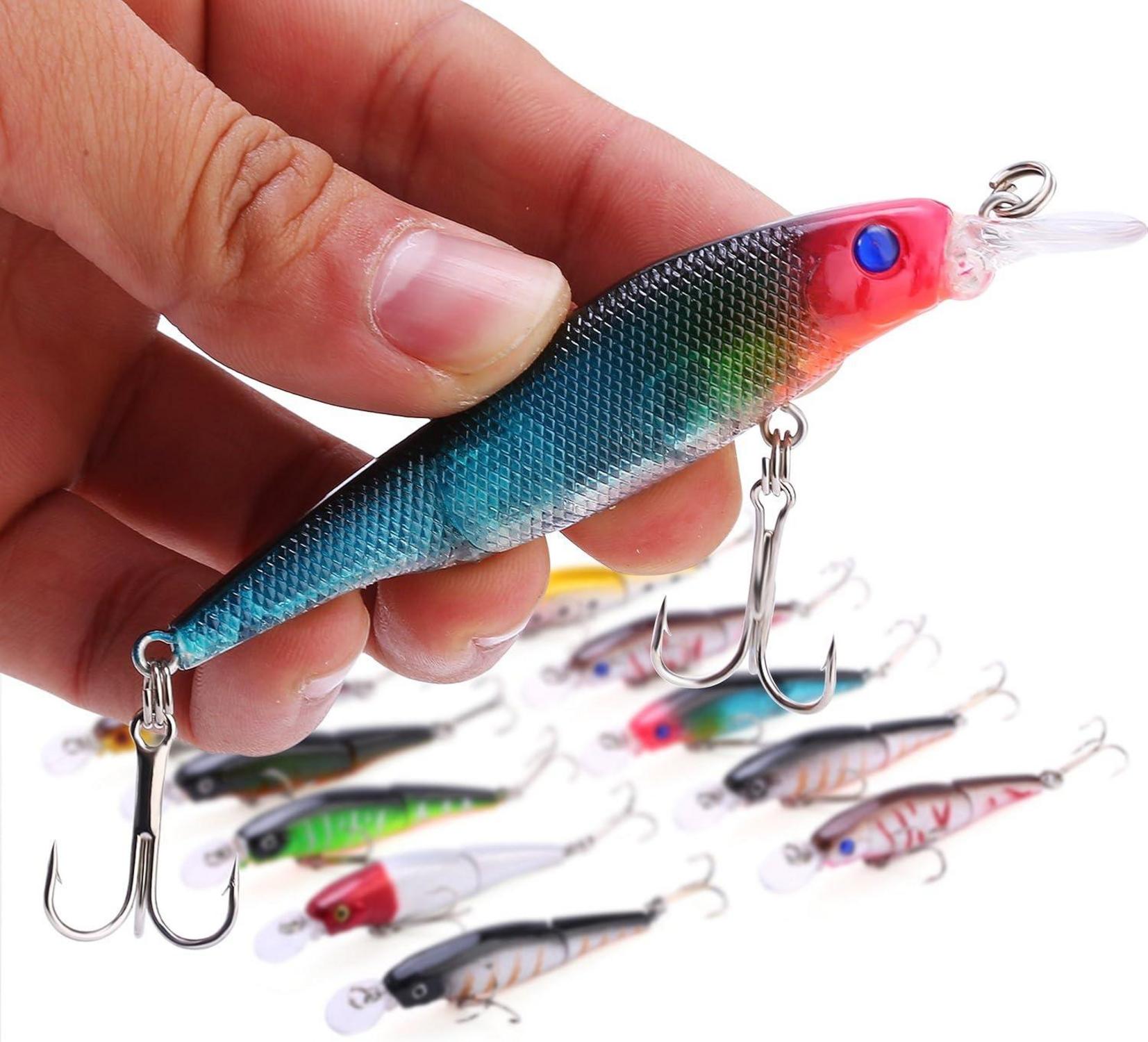 Sougayilang Minnow Angelköder Set harte Köder Barsch Forelle