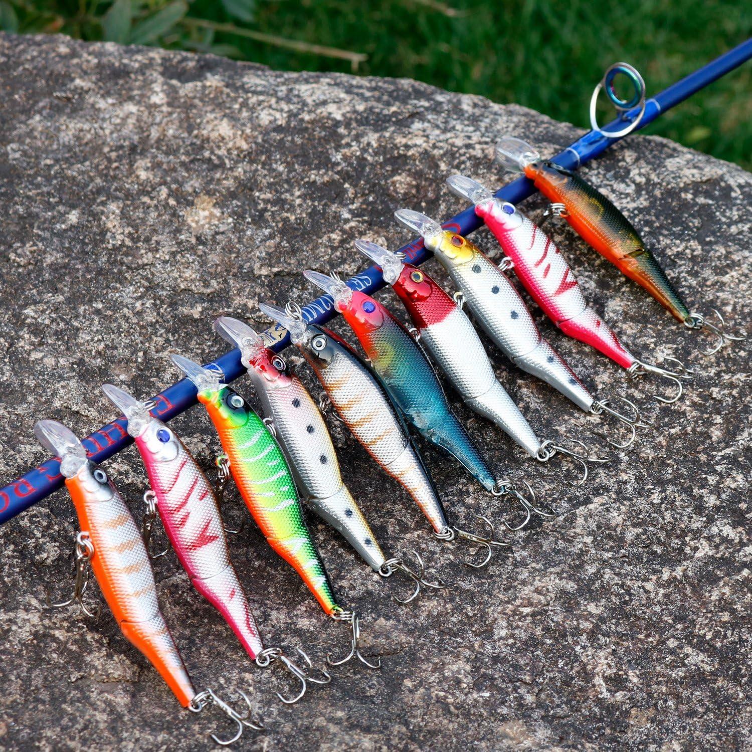 Sougayilang Minnow Angelköder Set harte Köder Forelle Barsch 10Stk