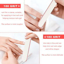 50 Nagelfeilen für Gelnägel Profi Set 100/180 Weiß/Rot