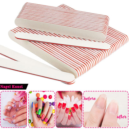 Nagelfeilen Set 50 Stück 100/180 Profi Gelnägel Doppelseitige Acryl Maniküre