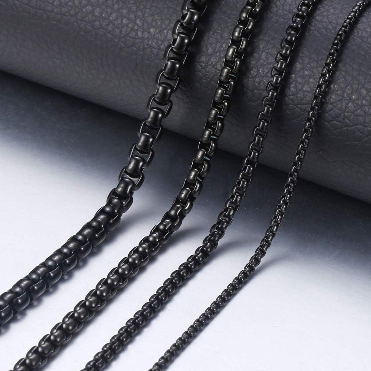Herren Damen Edelstahl Box Kette Briolette 2-5mm Breite 45-80cm Länge