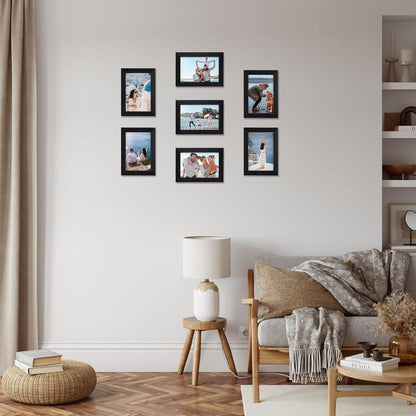 Fotorahmen Set Schwarz 10x15cm - Bilderrahmen für Fotos
