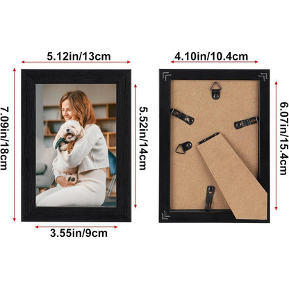 Fotorahmen Set Schwarz 10x15cm - Bilderrahmen für Fotos