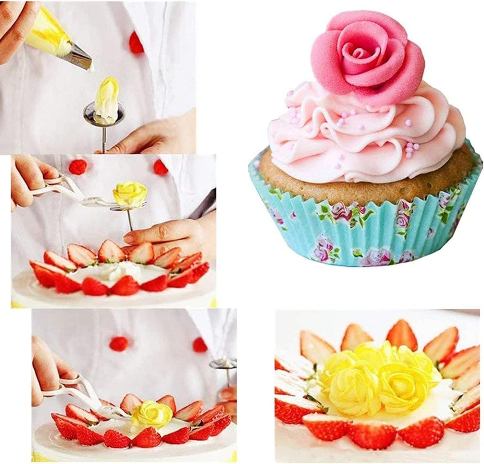 Spritzbeutel Set 34-teilig Edelstahl Silikon Tüllen Cupcakes Kuchen