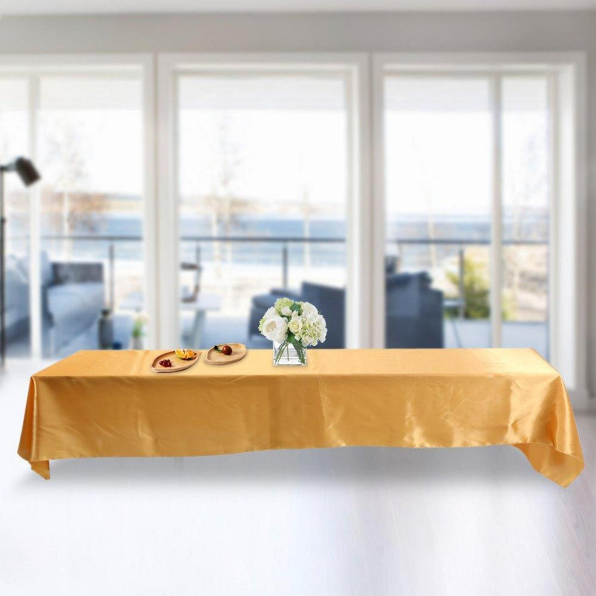 Rechteckige Tischdecke aus Polyester, Spill Proof, Gold