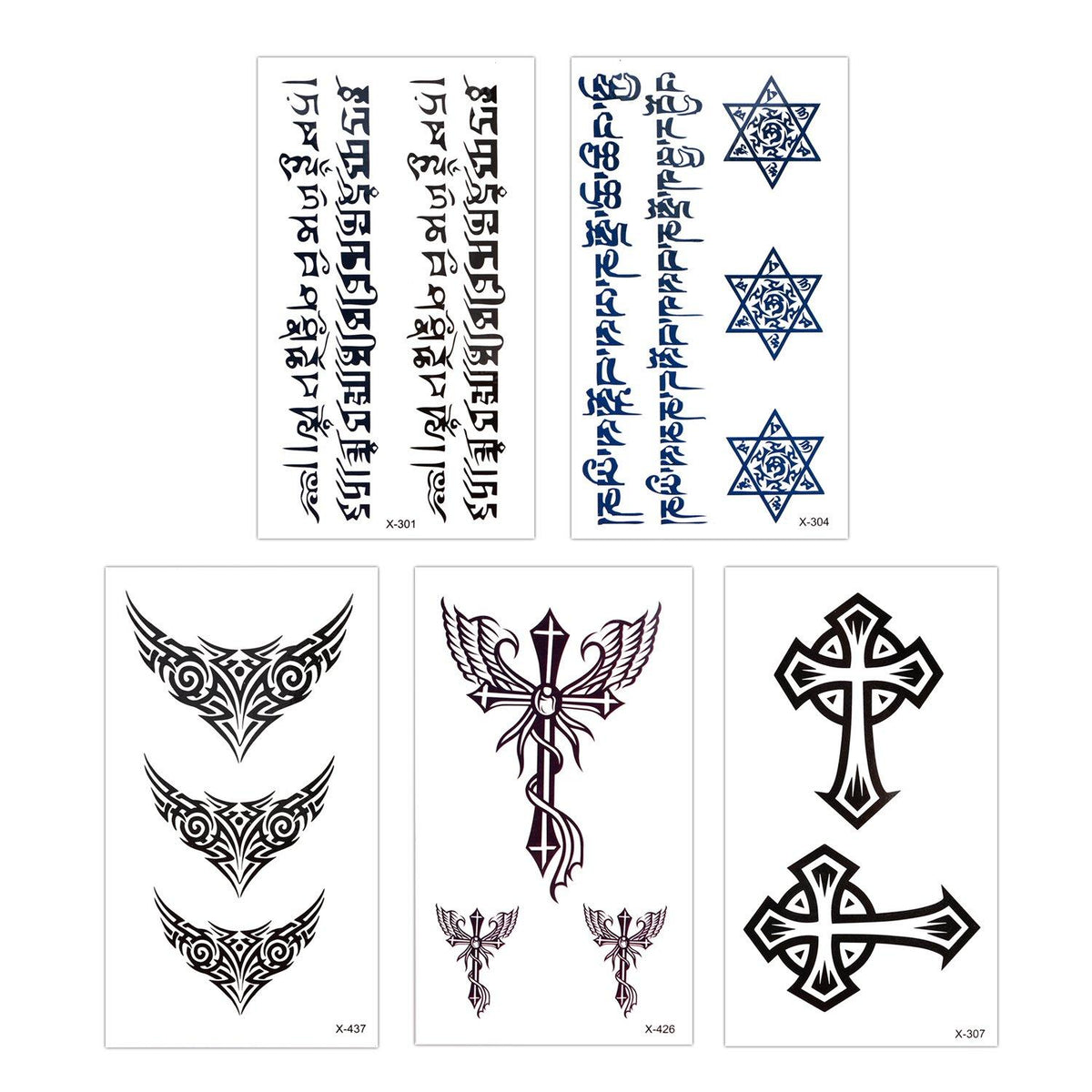 Konsait Schwarze Temporäre Tattoos 18 Blätter Aufkleber Body Art Fake Arm
