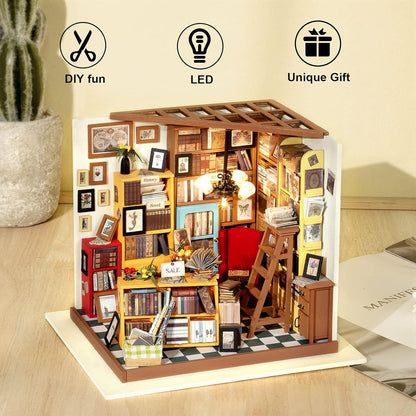Rolife Miniatur Puppenhaus DIY Holz Bibliothek Modell Kinder 14-17